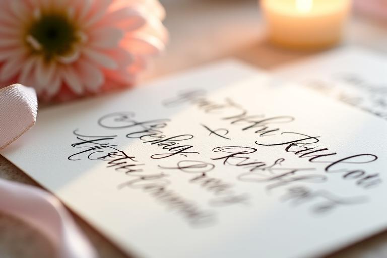 Comisión de caligrafía para invitación de boda elegante